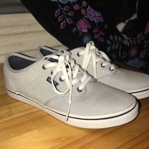 Blue and white thin striped vans